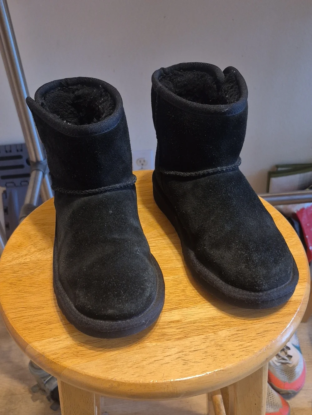 Ugg Black Suede Leather Boots Kids
